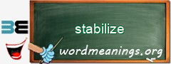 WordMeaning blackboard for stabilize